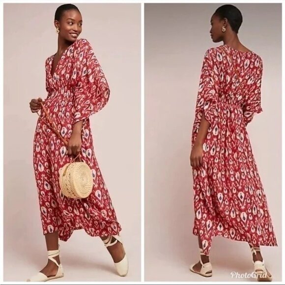 Rujuta Sheth Marie Cinch Caftan in Red OS - Picture 1 of 4